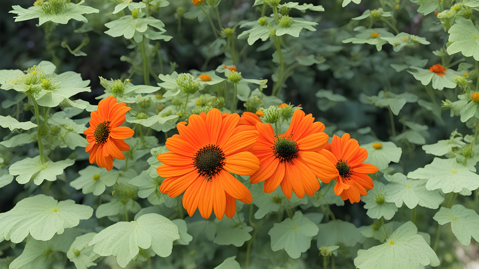 Tithonia rotundifolia in the garden.