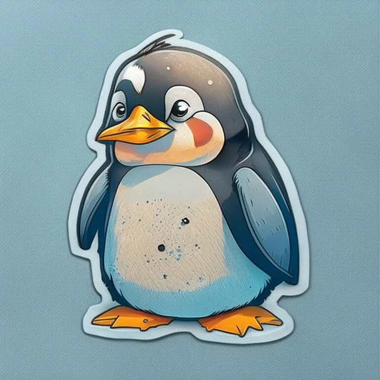 penguin sticker caricature