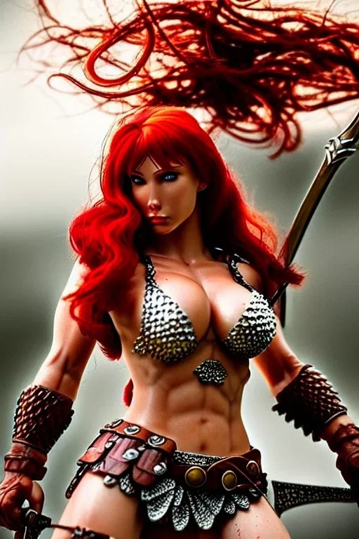 Red sonja,super detailed,photography,hiper realístic,ultra-defined, detailed,highly-detailed, beautiful detail,vivid,atmospheric, realistic,cinematic photorealistic