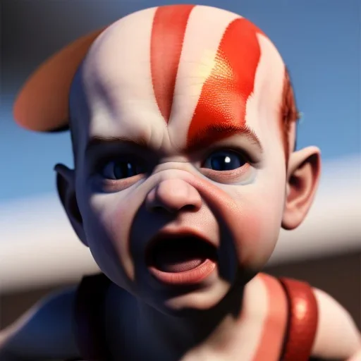 Cute baby video game god of war krotos, 8k resulation