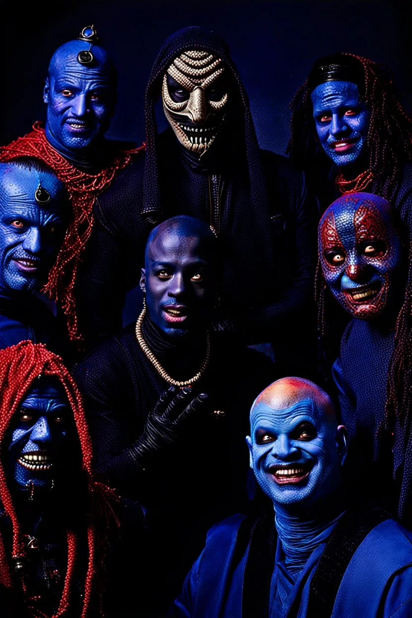 The cast of aladdin dressed as members of Slipknot