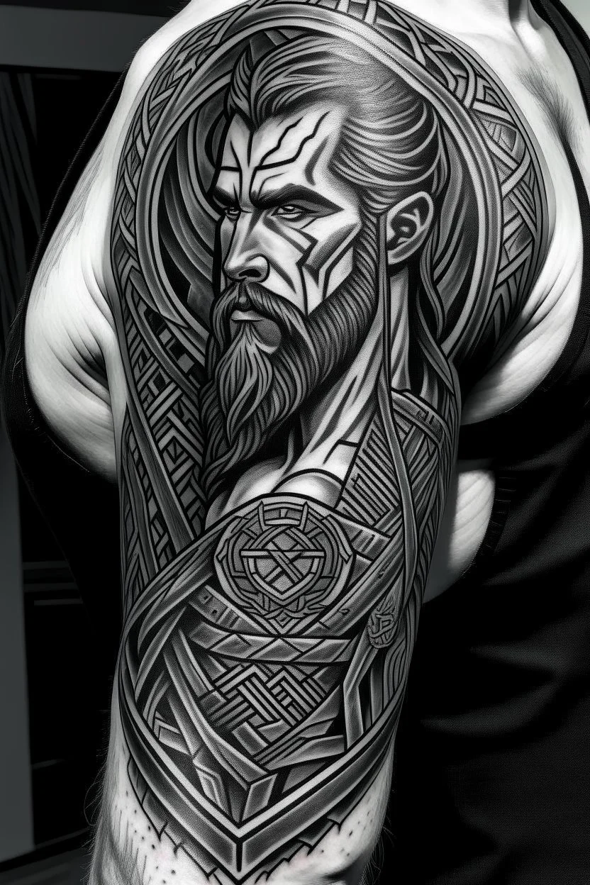 101 Amazing Mjolnir Tattoo Designs You Need To See! | Wolf tattoo sleeve,  Viking tattoos for men, Viking tattoos