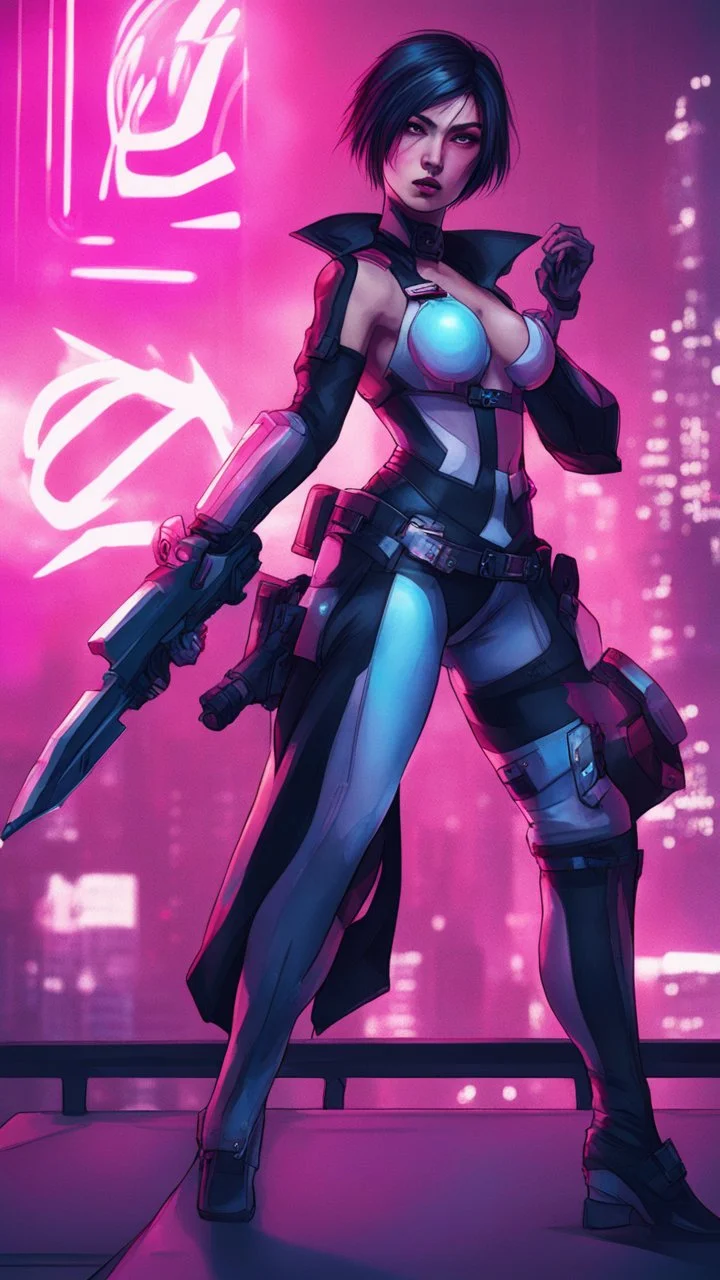 Fiora from league of legends in cyberpunk