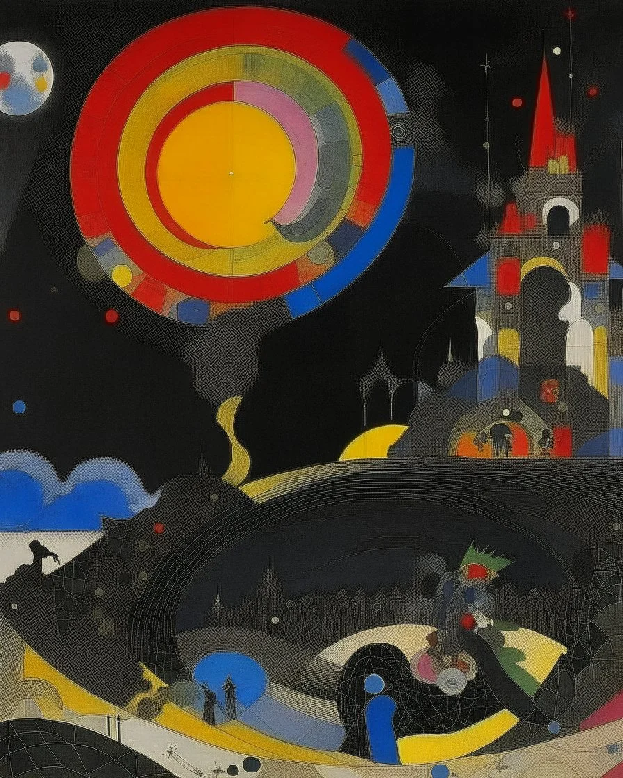 A black dark kingdom painted by Wassily Kandinsky