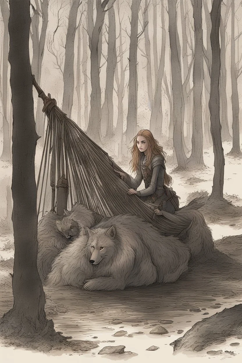 [Sophie Turner] Captain Turner had selected this spot well, ascendng nimbly through the braches with the night's rewards bundled on her back. Lashing the nexu's thick pelt into a hammock kept her off the damp ground. Its supple fur would stave off the deepening chill when the fire died. Below, the carcass was well concealed should any scavengers come sniffing. But up here she was safely isolated, with a panoramic view of the surrounding forest. Between the crackling firepit and her stormtrooper'