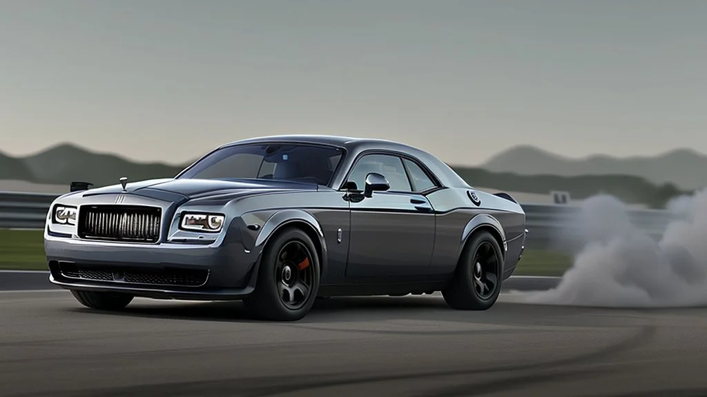 Rolls Royce As Dodge Challenger Hellcat 2023 , 4k, photorealistic