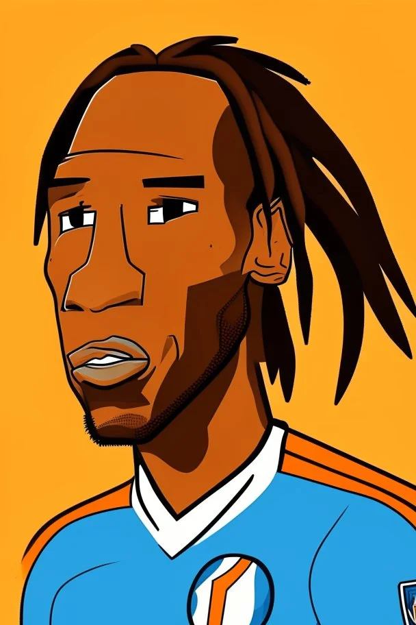 Drogba Footballer, cartoon 2d