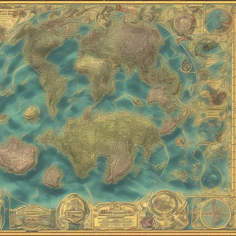 A map with five worlds