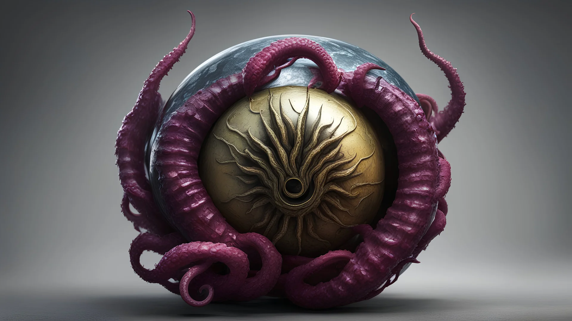 Spartan fighting tentacle orb