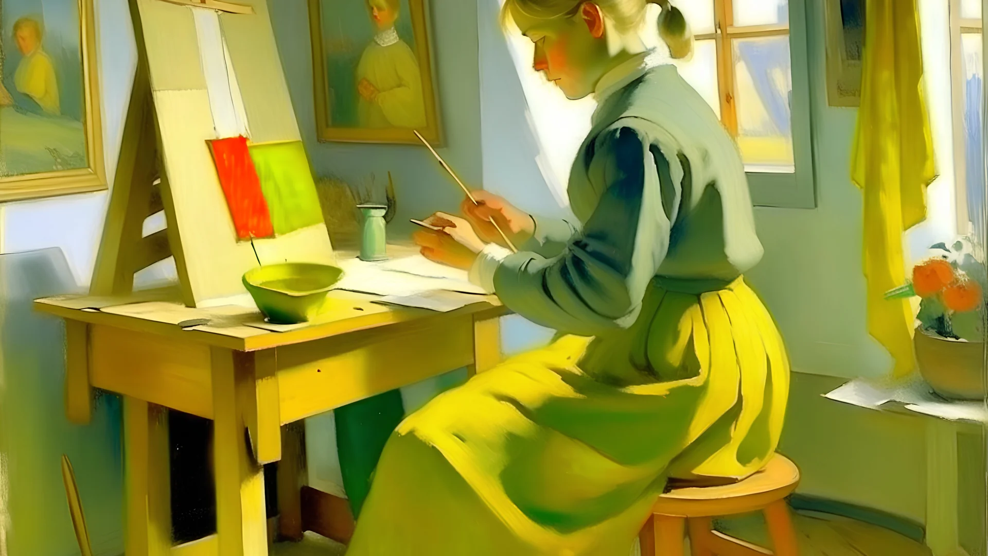 CREATE AN IMAGE based on the work of Anna Ancher