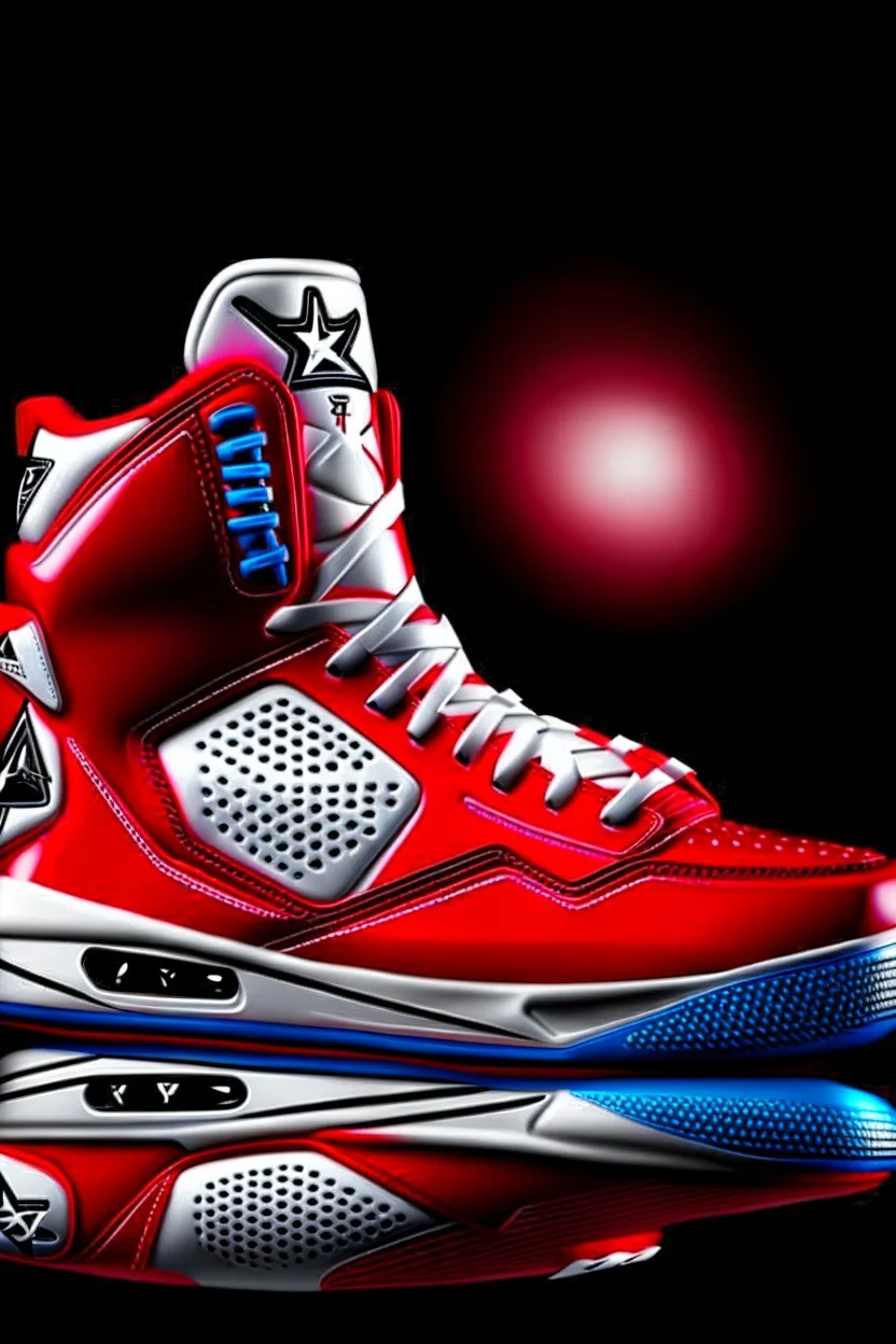 A red Jordan nfl sneaker, futuristic and amazing