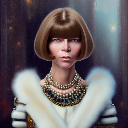 anna wintour, lego, steampunk, oil painting