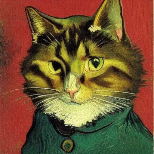 Portrait of a cat by Van Gogh