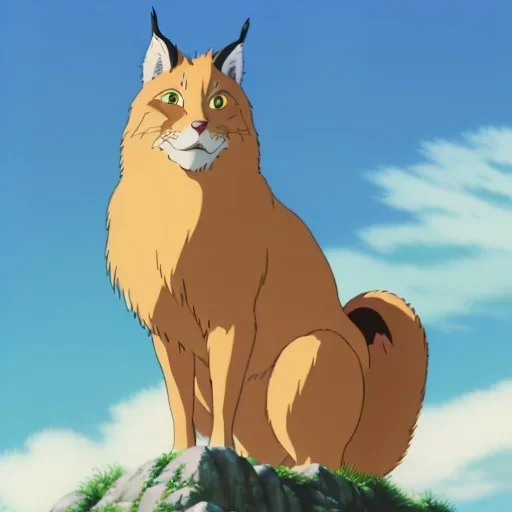 a lynx with golden fur dressed as a man standing on a mountain