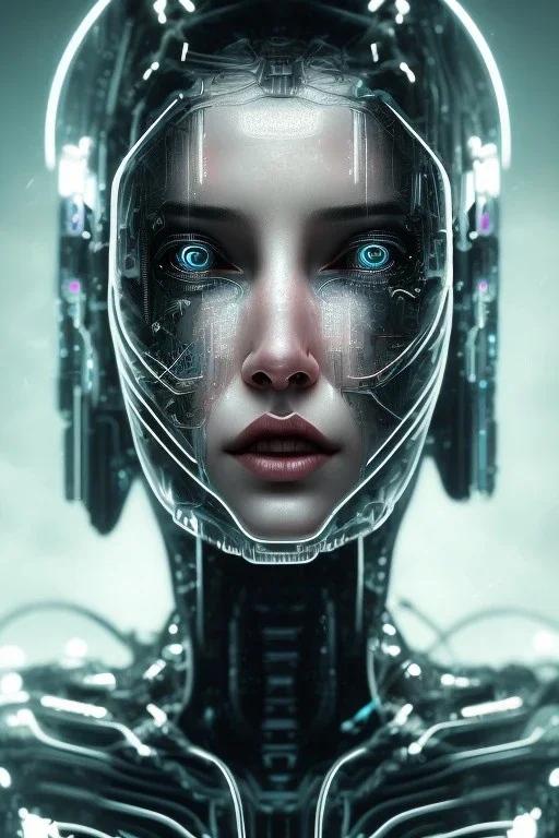 cyberpunk, head, cry women, portrai, face cry, perfect eyes, tron, cyborg, robot, cyborg, seven , perfekt, real, dream, hr giger