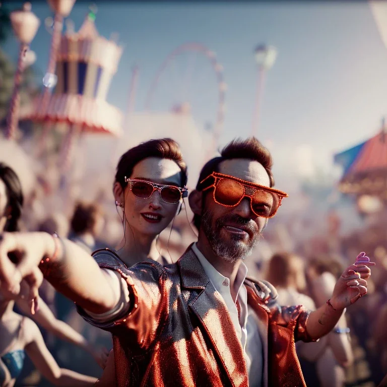 Ultra Realistic selfie, drunken sexy women, carnival scene, circus steampunk. confeti, Sunglasses, smoking, happy, festival, red fog. highly detailed, concept art, unreal engine 5, ray tracing, RTX, lumen lighting, ultra detail, volumetric lighting, 3d, finely drawn, high definition, high resolution.