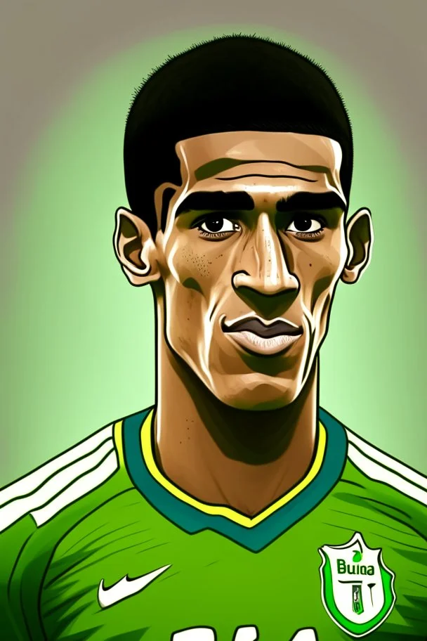 Bruno Kimaraes Rodriguez Moura Brazilian football player ,cartoon 2d