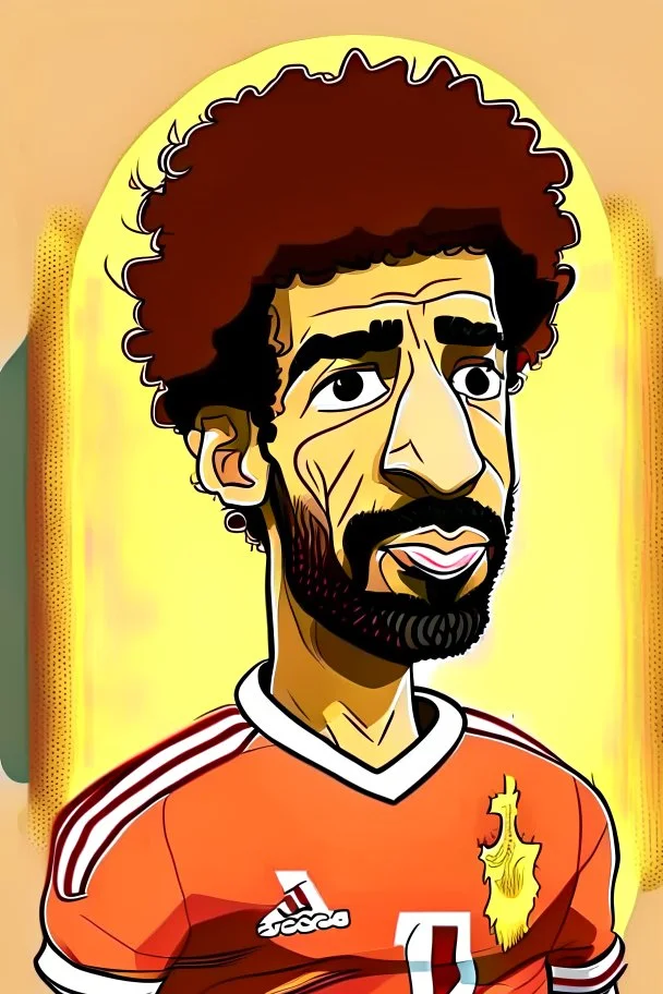 Mohamed Salah Egyptian football player cartoon 2d