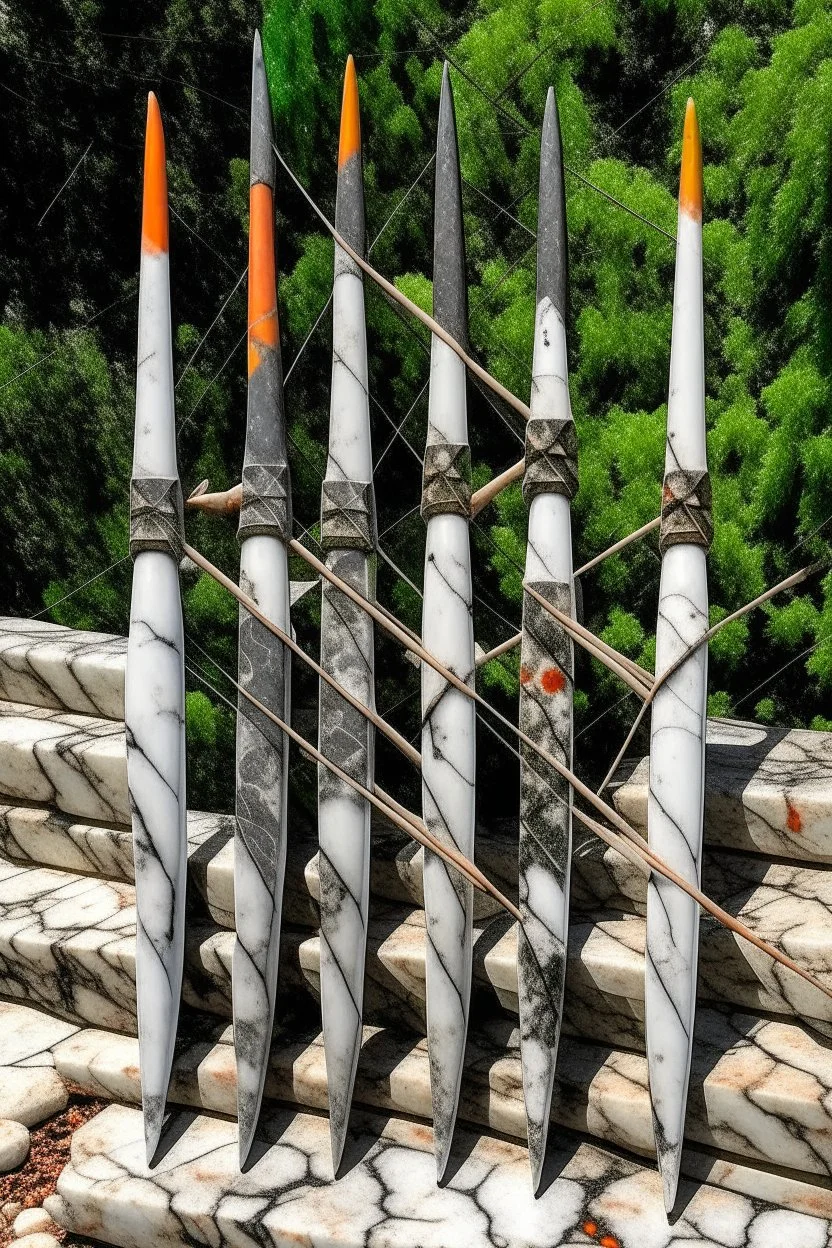 archery arrows marble and granite