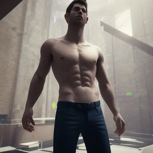 A man in briefs, unreal engine 5 volumetric lighting, intricate details, realistic style, 8k detail