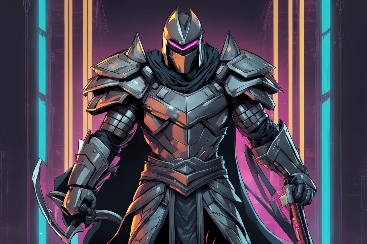 Shredder in 8k comic artstyle, anime them, neon effect, full body, intricate details, highly detailed, high details, detailed portrait, masterpiece,ultra detailed, ultra quality