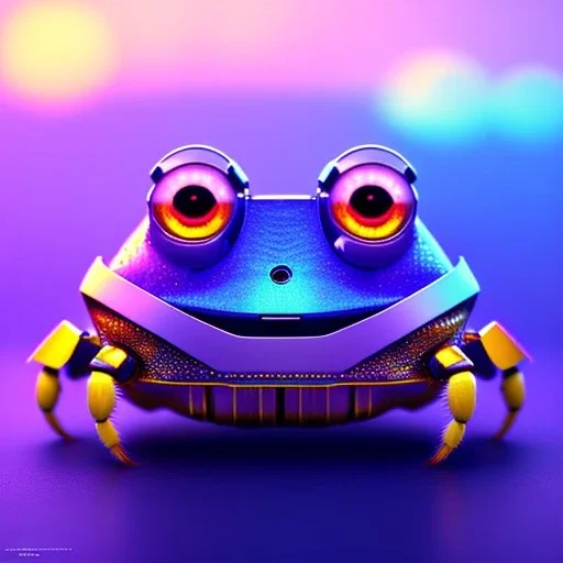 Retrato de bonito Cangrejo robot con estilo de Pixar 8k