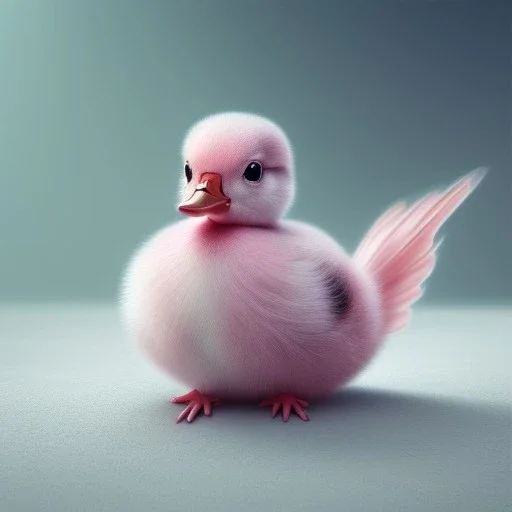 Pink Duckling, cute, hyperrealism, 8K, masterpiece, expert, cinematic lighting, sharp focus