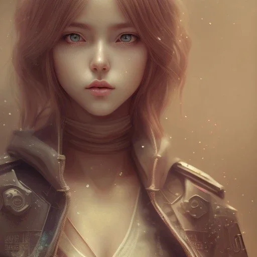 realistic female anime character, water color painting, in style of "left alive", perfect composition, beautiful detailed, intricate, insanely detailed, octane rende, trending on artstation, 8 k, artistic photography, photorealistic concept art, soft natural volumetric cinematic perfect light, chiaroscuro, award-winning photograph, masterpiece, oil on canvas, raphael, caravaggio, greg rutkowski, beeple, beksinski, giger