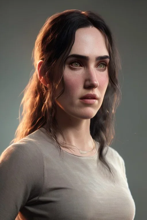 Jennifer Connelly portrait, epic, 8k resolution, high-quality, fine-detail, digital art, detailed matte, volumetric lighting, dynamic lighting, photorealistic