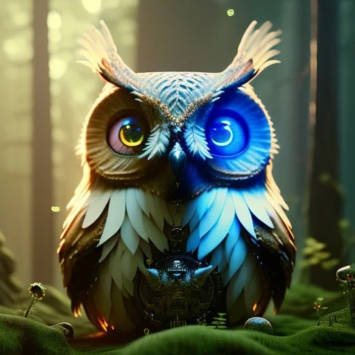 intricate details, realistic, octane, unreal engine, portrait, natural lighting,zoomed out + portrait, volumetric lighting, shiny,extreme detail, Photorealism, High detail, Hyper realistic Owl in forest, macro lens blur,abstract paint, sharp,eos5d mark 4, ef 85mm 5.6, focus, trending by artstation