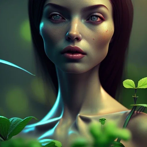 plant girl, fantasy art, octane render, dramatic lighting,vredshift render,ambient lighting