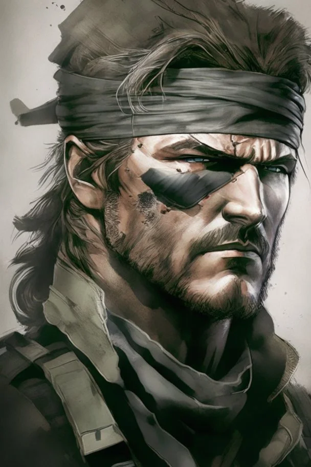 Portrait of Solid Snake, from the Metal Gear saga