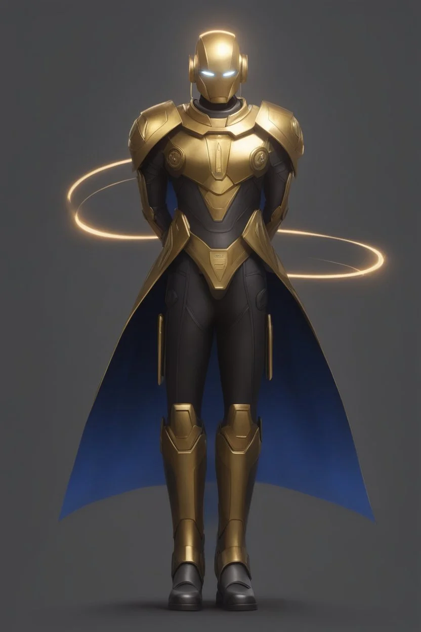 Golden Robot, Heavenly Angel Characteristcics, Sorcerer Supreme, Cloak, Humanoid, Halo Ring on his back.