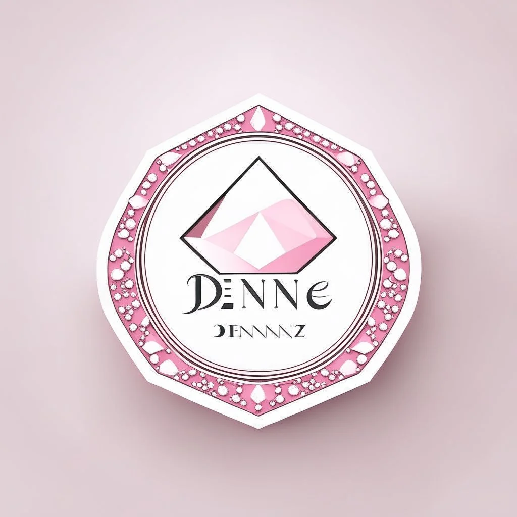 Create a logo for Deniz, a boutique of diamond-inspired dresses, Baby Pink