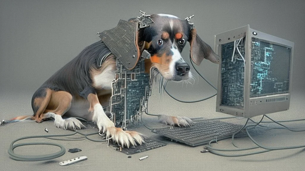 computer virus mounting the dog