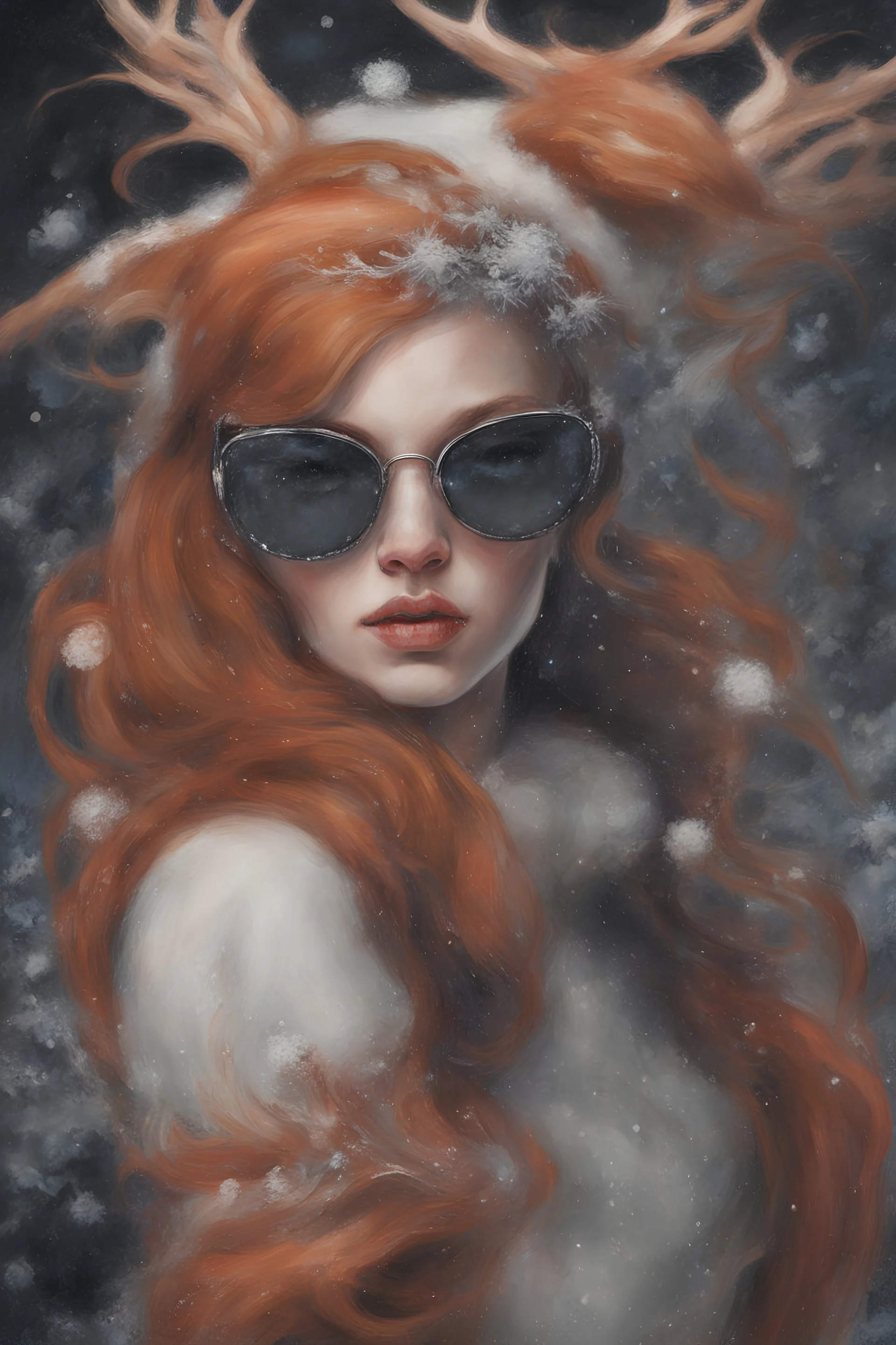 Christmas is as relaxed cheerful as a snowman hanging out in sunglasses! Ginger hair Alexandra "Sasha" Aleksejevna Lussin psychology erect oil paiting by artgerm display Hans Ruedi Giger style in style In Sigmund Freud's Freudian depth psychology, style dream, symptom, image artgerm display style punk anarchists in the backI hope your Christmas is as relaxed and cheerful as a snowman hanging out in sunglasses!