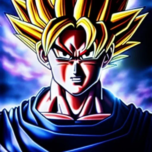 Ultra detailed fullbody Portrait in oil on canvas of Son Goku,extremely detailed digital painting,ultrarealistic skin,intense stare, extremely detailed face, crystal clear eyes, mystical colors ,perfectly centered image, perfect composition, rim light, beautiful lighting,masterpiece ,8k, stunning scene, raytracing, anatomically correct, in the style of Simon Bisley and Ohrai Noriyoshi and robert e howard and Steve Jung and frank frazetta.