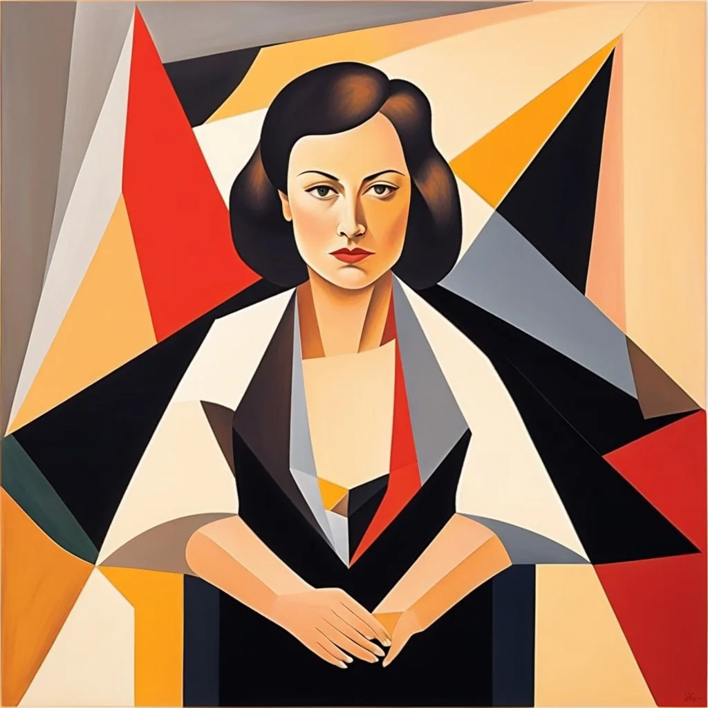 a portrait of a woman by artist "Lygia Pape",by artist "Lygia Clark"