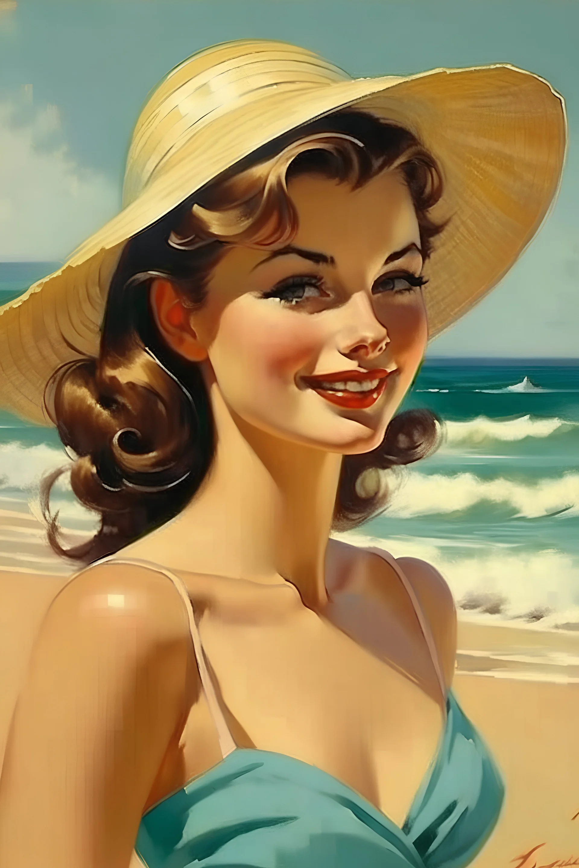 a pretty lady on the beach