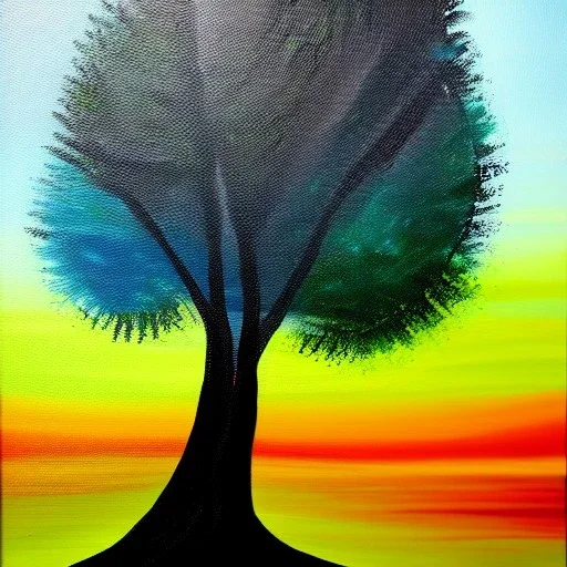 landscape tree painting abstract