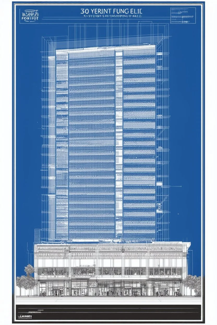 blueprint for 30 story shopping mall