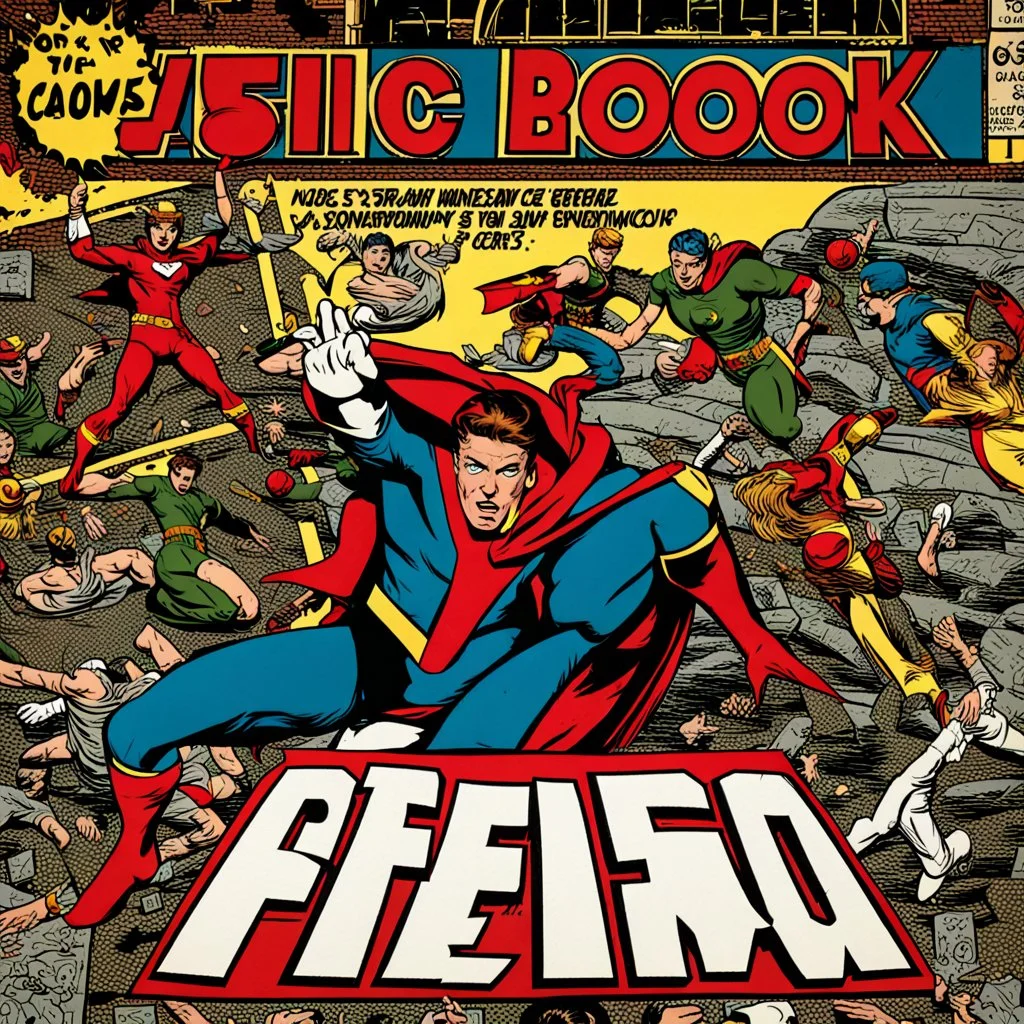 The front cover of a comic book.