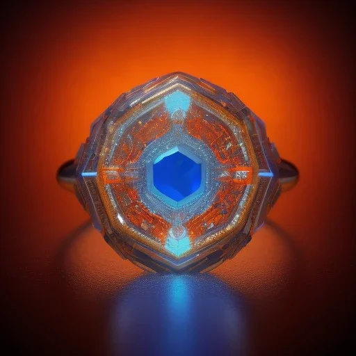 Ring made by wood roots and shreds of glass, orange diamonds sparkles, red rubi fragments around, blue lights reflexes, complex structure, gold details, intricate ring pattern,Unreal Engine 5, macro lens,sharp focus, photorealistic, hyper detailed, studio lighting, neon light ambient, cinematic