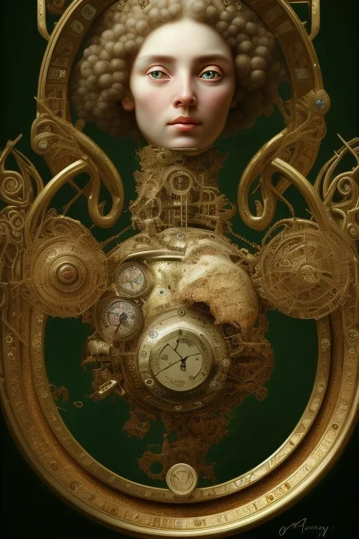 a realistic painting of clocks, by jaques louis david, mixed media, textured, anatomically correct, beautiful perfect face, green eyes, sharp focus, highly detailed