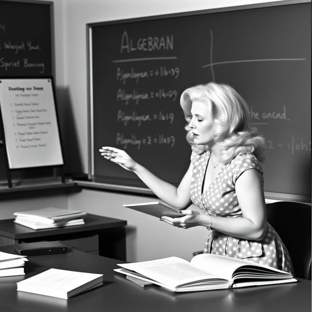 Mamie Van Doren teaches algebra