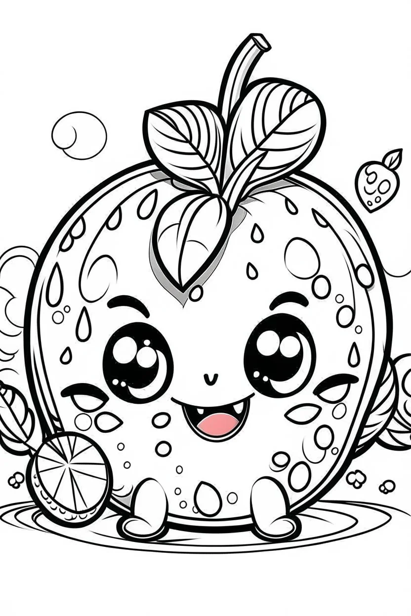 outline art for cute Strawberry coloring pages with sitch, white background, Sketch style, full body, only use outline, toddlers style, clean line art, white background, no shadows and clear and well outlined.