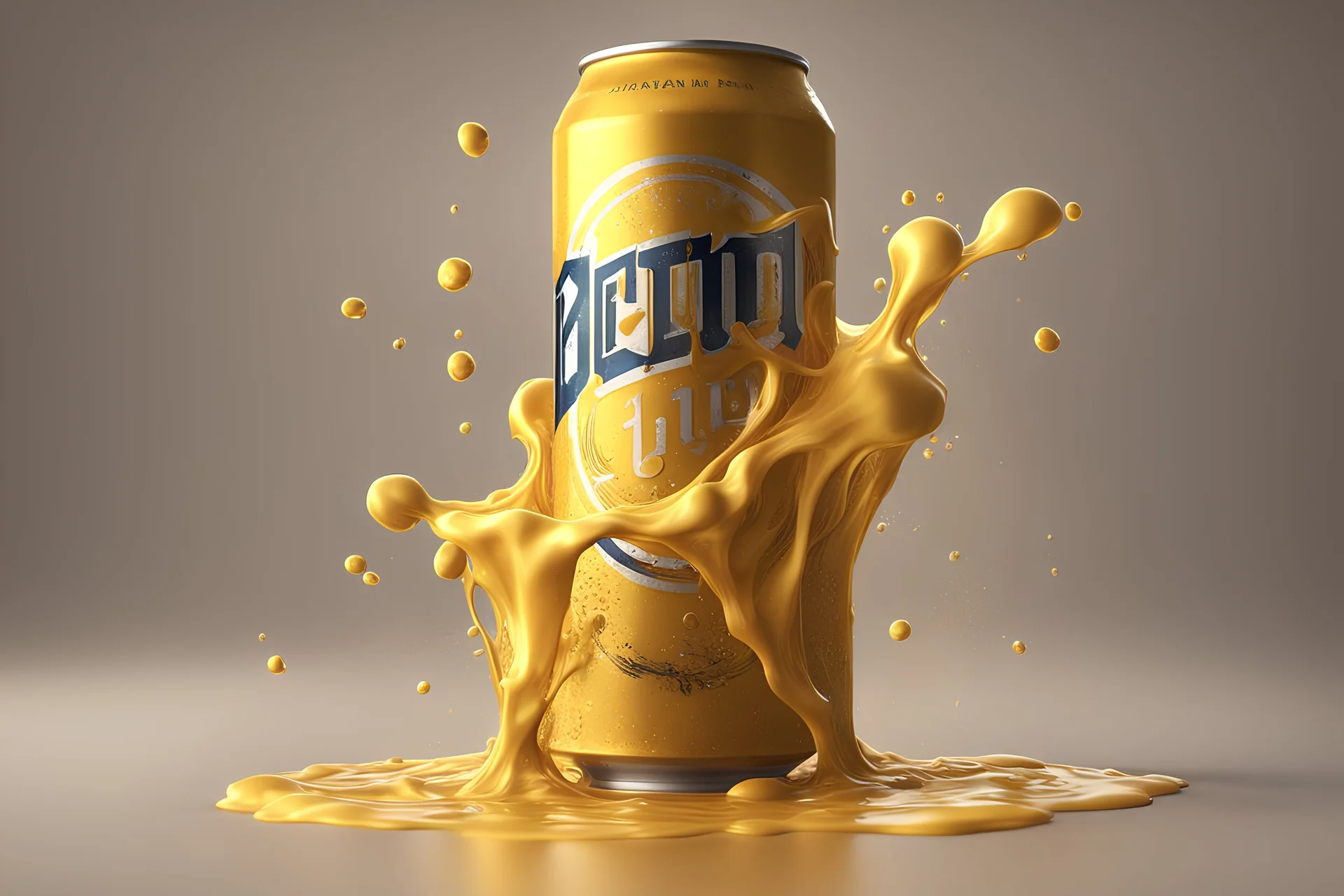 gloomy image of a beer can dumping a yellow liquid beer foams air-bubbles spilling and melting down from it ,in the style of nathan durfeem, smooth 3d digital art, exquisite thee-dimensional rendering, 4K, blender, c4d, octane render , disney style 3d light, Zbrush sculpt, concept art, Zbrush high detail, pinterest Creature Zbrush HD sculpt, neutral lighting, 8k detail