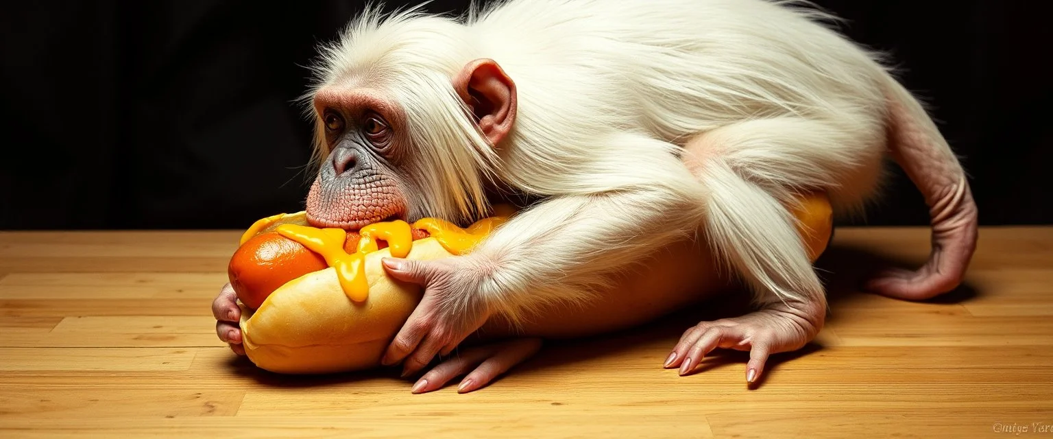 albino chimp hot dog limbo