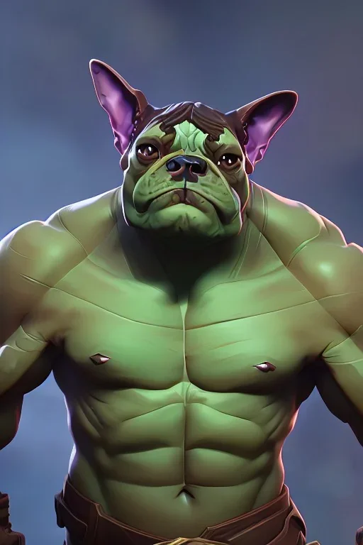 alien french bulldog musculature hulk body HD strong french bulldog hulk marvels Warcraft 64k