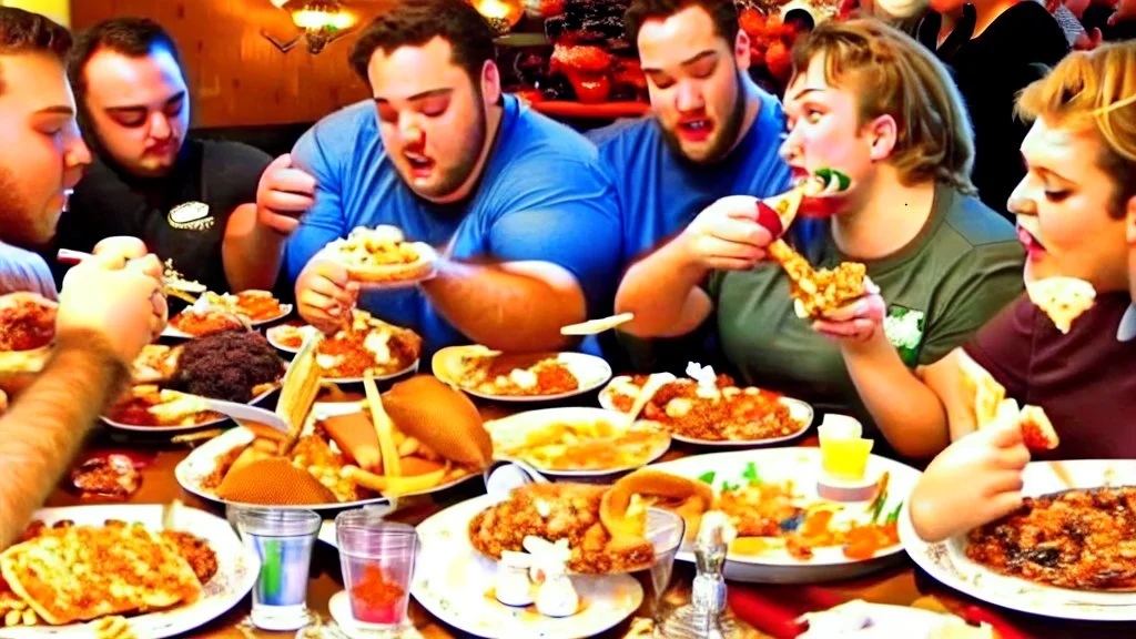 overeaters anonymous support group challenge each other in all you can eat contests